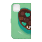 Kotetsu diary(SUZURI店)のシェルティ×チョコ(ミントカラー) Book-Style Smartphone Case :back