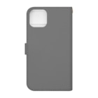 TM-3 Designの彫刻 × BEER（考える人）白線画-グレー Book-Style Smartphone Case :back