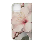 botanicalartAIの春のふんわり桜の花のアート Book-Style Smartphone Case :back