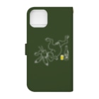 TM-3 Designの名画 × BEER（鳥獣戯画）白線画-緑 Book-Style Smartphone Case :back