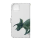 segasworksのTriceratops prorsus(トリケラトプス ・プロルスス)着彩画 Book-Style Smartphone Case :back