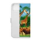 Alacarteの動物いっぱいサファリパーク！ Book-Style Smartphone Case :back