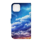 幻想夢風景-AIアート-のAIアート　虹色の雲 Book-Style Smartphone Case :back