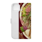 saayaan＠succulent_artistの多肉植物店のクールな女性店員　 Book-Style Smartphone Case :back