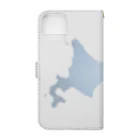 Yanagiya Kosanjiの北海道_TextMap_青色グラデーション Book-Style Smartphone Case :back