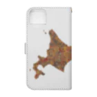 Yanagiya Kosanjiの北海道_TextMap_木目調 Book-Style Smartphone Case :back