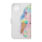 ヤバいTシャツ屋しゃんの暑い夏はアイスだ008 Book-Style Smartphone Case :back