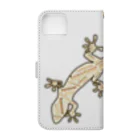 LalaHangeulのJapanese gecko(ニホンヤモリ)　英語デザイン Book-Style Smartphone Case :back