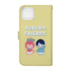 AURORA_MARTのオーロラちゃんとてっちゃんまん_手帳型スマホケース Book-Style Smartphone Case :back