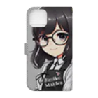 Jimiko Maiden (ジミコメイデン)の【Jimiko Maiden】にっこりメイド（ディフォルメ）（缶バッジ）（iPhoneケース） Book-Style Smartphone Case :back
