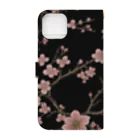 _AnzuのSakura　×　黒 Book-Style Smartphone Case :back