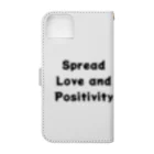 ミラくまのSpread Love and Positivity　愛とポジティブさを広めよう 手帳型スマホケースの裏面