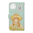 kazuyo online store【suzuri】　　　　　　　　　　　　　　　　　　　　　　　　　　　　　　　　　　　　　　　　　　　　　　　　　　　　　　　　　　　　　　　　の Flower gardener【パステルグリーン】 手帳型スマホケースの裏面