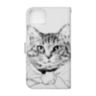 猫竹（nekotake)のペン画のしましま猫ちゃん Book-Style Smartphone Case :back