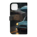 nonbiri-yaの雨車 Book-Style Smartphone Case :back