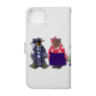 ヤママユ(ヤママユ・ペンギイナ)のいずれ菖蒲か杜若₋Aptenodytes Kimono Penguins- Book-Style Smartphone Case :back