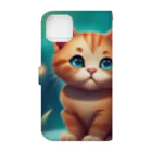 春乃遊羽アイディアイラストショップの可愛い猫のイラスト Book-Style Smartphone Case :back