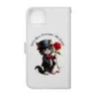 yasunekoの黒猫(ソックス) Book-Style Smartphone Case :back