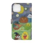 yuuwa sachi のハロウィンインコたち Book-Style Smartphone Case :back