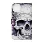 LCOMLのフルーツに囲まれたSKULL Book-Style Smartphone Case :back