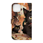 CROSS Kの紅葉と黒猫 Book-Style Smartphone Case :back