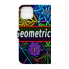 HirockDesignJapanの花の幾何学模様　Geometic pattern flower Book-Style Smartphone Case :back