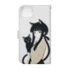 ChamarelliArtの黒猫の少女 Book-Style Smartphone Case :back