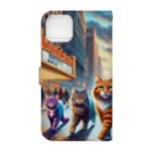 AI cats factoryのブロードウェイキャッツ Book-Style Smartphone Case :back