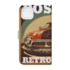 kazu_gのレトロスタイルポスター（自動車） Book-Style Smartphone Case :back