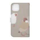 文鳥株式☆会社の文鳥さんがこっち見てる Book-Style Smartphone Case :back