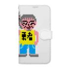 kota.の伝説のおっさん「田 節夫(でん せつお)さん」ドット絵 手帳型スマホケース