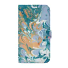 guruguのEbru　Deep Green Book-Style Smartphone Case