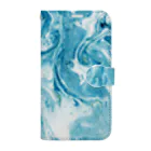 guruguのEbru　light blue Book-Style Smartphone Case