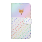 アトリエ『猫虹彩パレット』🐈🌈🎨の【にじいろ】わんぽいんとれおんくん Book-Style Smartphone Case