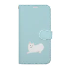 ゆいたっく／犬イラストのスピッツ(両面LB) Book-Style Smartphone Case