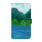 渓鯉庵の山と森と池とボカシ Book-Style Smartphone Case