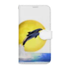 shikisai02sのdolphin jump _ full moon Book-Style Smartphone Case