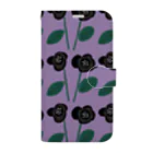 ヤマナカトモコのPurple flowers  Book-Style Smartphone Case