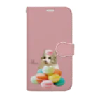 糸葉-Itoha-のiPhone14　ピンクアーモンド 手帳型スマホケース