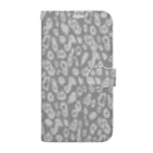 chiho_seal_shopのワモンアザラシ 総柄 大 グレー （グレー地） Ringed seal gray Book-Style Smartphone Case