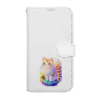 dolphineの上目遣いで見上げるrainbow cute cat Book-Style Smartphone Case