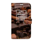 おもしろかわいいは正義！のおしゃれスマホケース（チョコ） Book-Style Smartphone Case