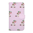 PERIDOTの木苺とシマリス（ピンク） Book-Style Smartphone Case