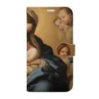 世界美術商店のマドンナと子供と天使たち / Madonna with Child and Angels Book-Style Smartphone Case