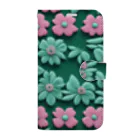 _Anzuの3D 花々 Green Book-Style Smartphone Case