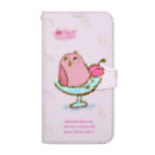 ぶたりん@イラストの手帳型スマホケース　トリッシュ赤 Book-Style Smartphone Case