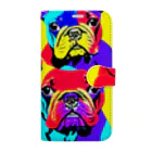 TakashiSのVivid Quartet of French Bulldogs Book-Style Smartphone Case