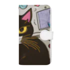  🌸 はにゃんshop 🌸の🌟 はにゃん一号店くろねこ 🌟 Book-Style Smartphone Case