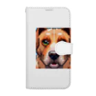 getprizeのドット絵の犬 手帳型スマホケース