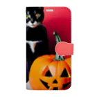 PEANUTSCHIBAの子猫達のハロウィン 手帳型スマホケース